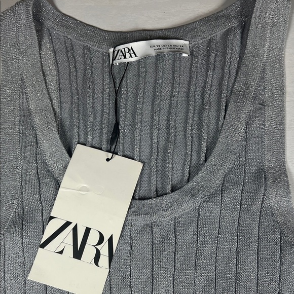NWT Zara Light Gray Ribbed Sleeveless Top A0223 - Picture 2 of 3